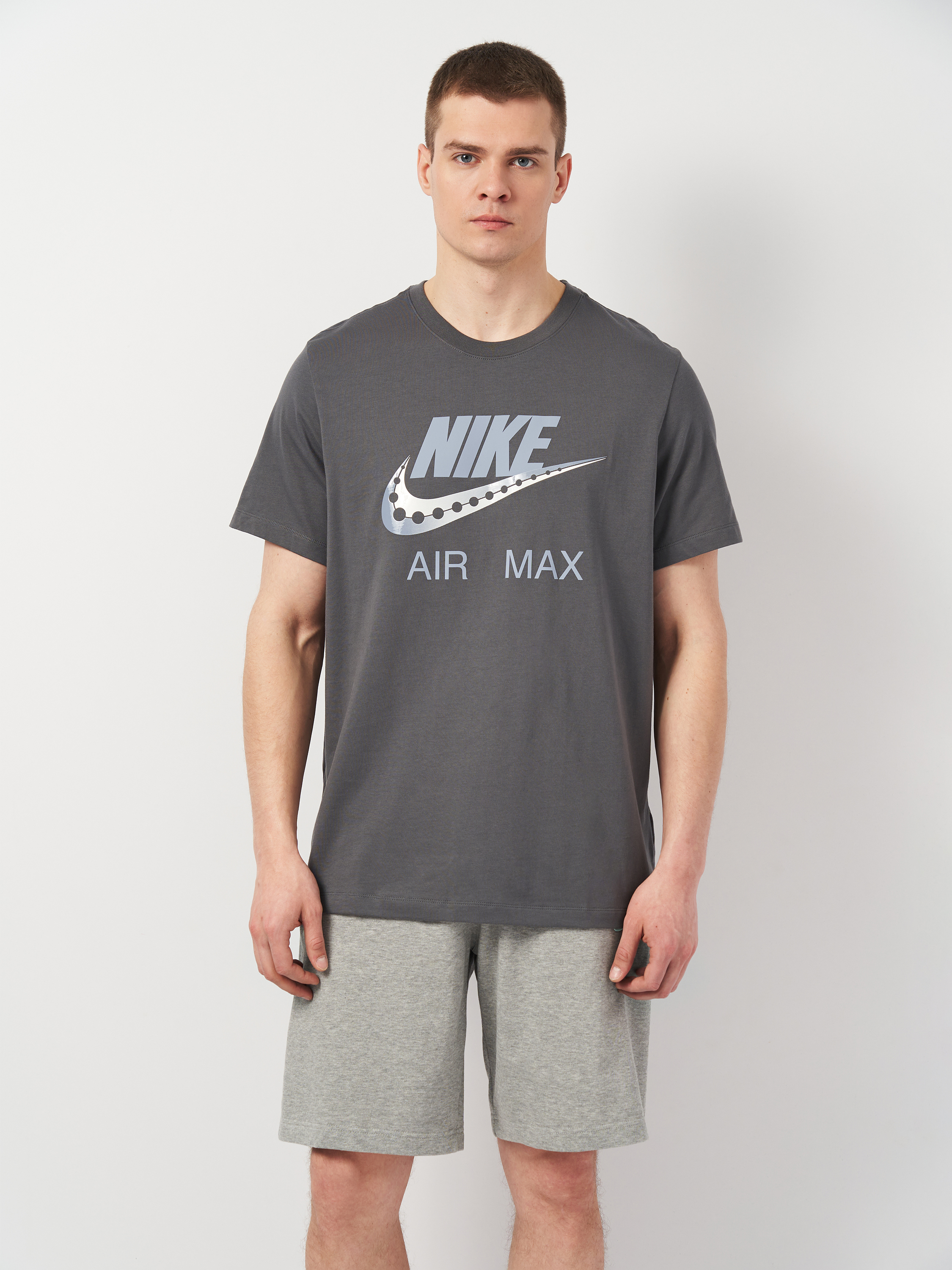 Акція на Футболка довга чоловіча Nike U Nsw Tee Am Day Futura FQ3754-068 M Сіра від Rozetka