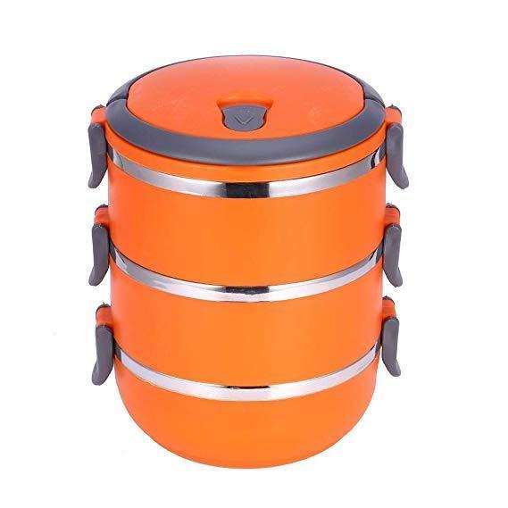 

Термо ланч бокс Lunchbox Three Layers бокс из нержавеющей стали, Оранжевый (1000602-Orange-0)