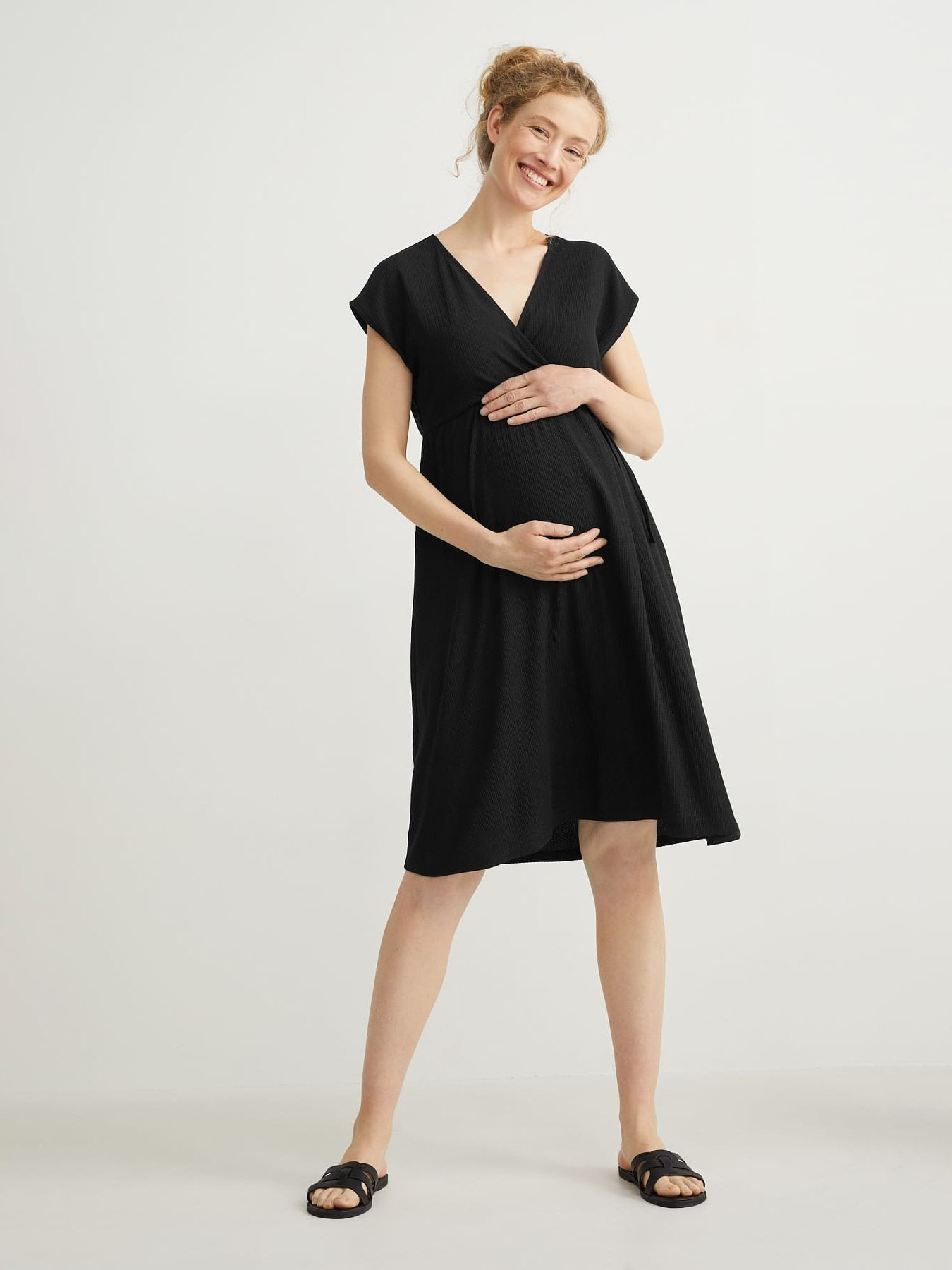 Акція на Плаття для вагітних міді літнє C&A GD-00061325 L Чорне від Rozetka
