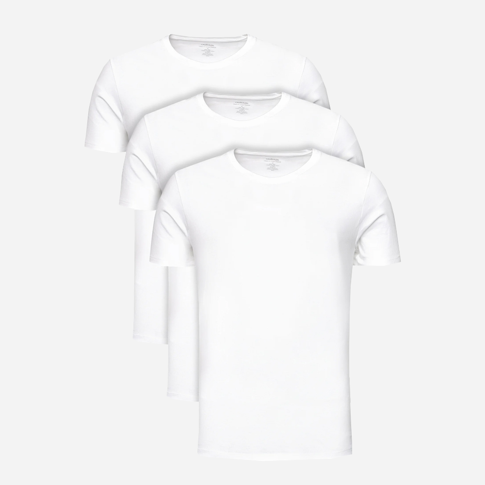 Акція на Набір чоловічих футболок бавовняний Calvin Klein Underwear 000NB4011E-100 L 3 шт Білий від Rozetka