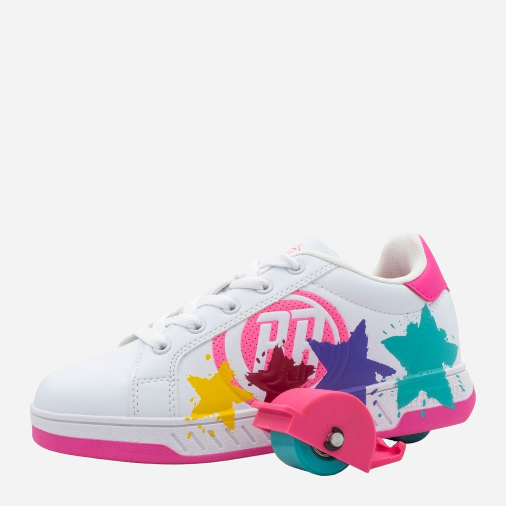 Акція на Дитячі роликові кросівки для дівчинки Breezy Rollers 2180373 35 Білий/Рожевий від Rozetka