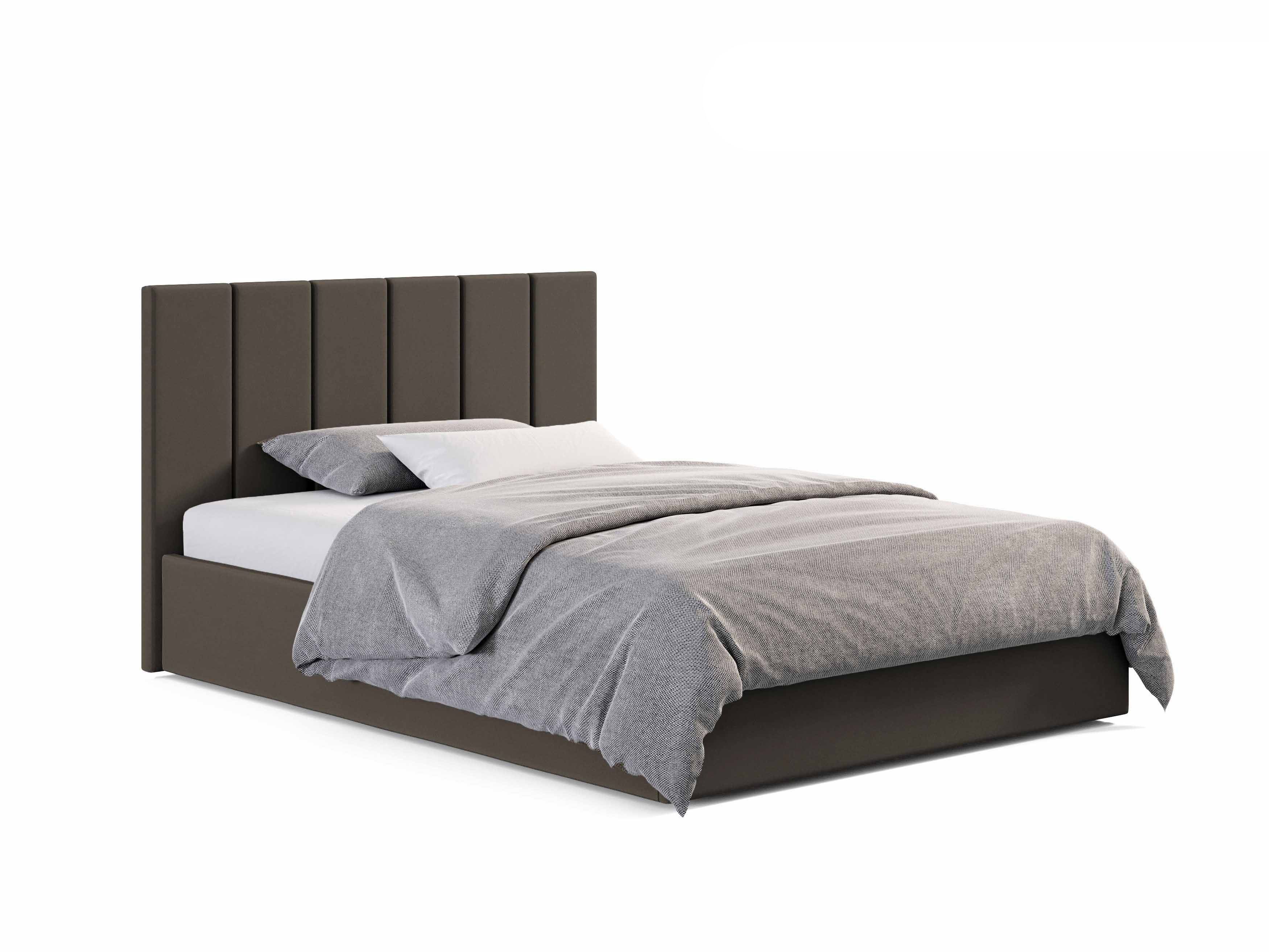 Кровать двуспальная с мягким изголовьем 160x200 Line Cappuccino Viorina ...