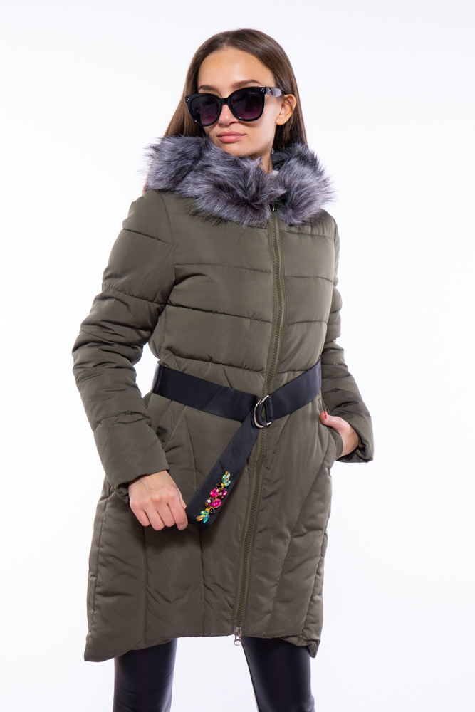 

Куртка женская с поясом Time of Style 120PSKL2258 42 Хаки