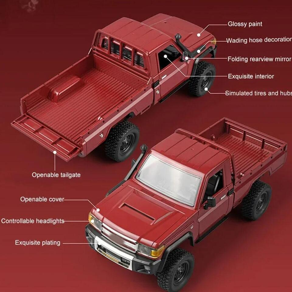 Пикап машина на радиоуправлении, высококачественная модель внедорожника  Toyota Land Cruiser, RC, 1:12, полный привод, качественная подвеска,  резиновые колеса, дистанционное включение фар, красный – фото, отзывы,  характеристики в интернет-магазине ...