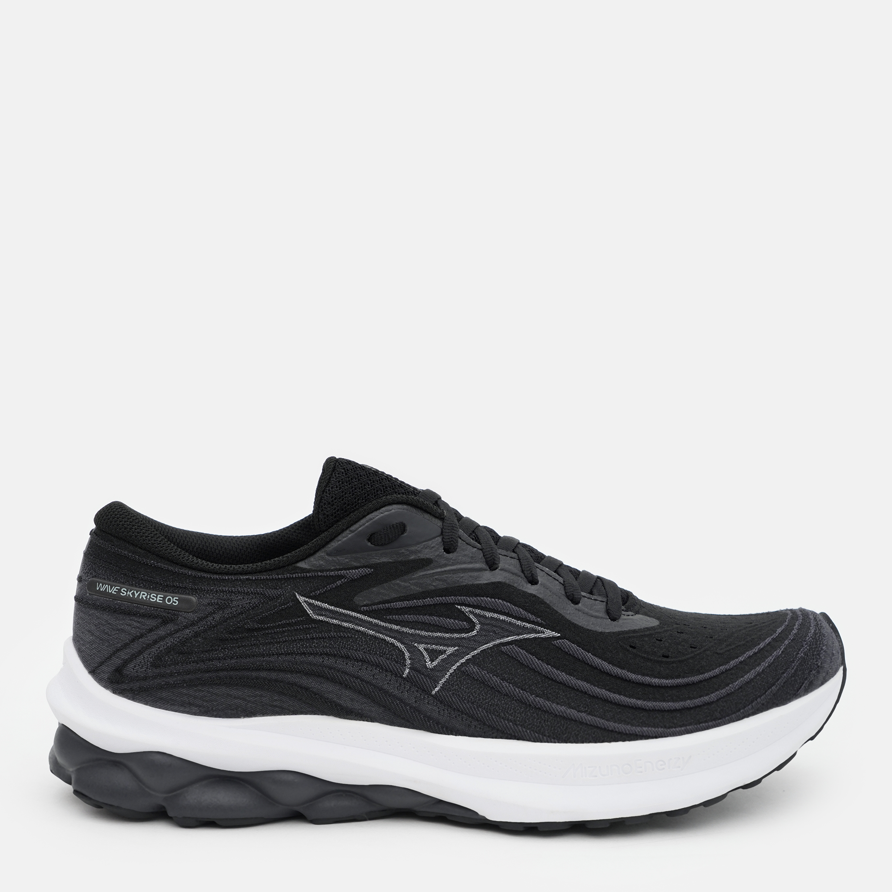 Акція на Чоловічі кросівки для бігу Mizuno Wave Skyrise 5 J1GC240904 40.5 (7UK) 26 см Black/White/Cayenne від Rozetka