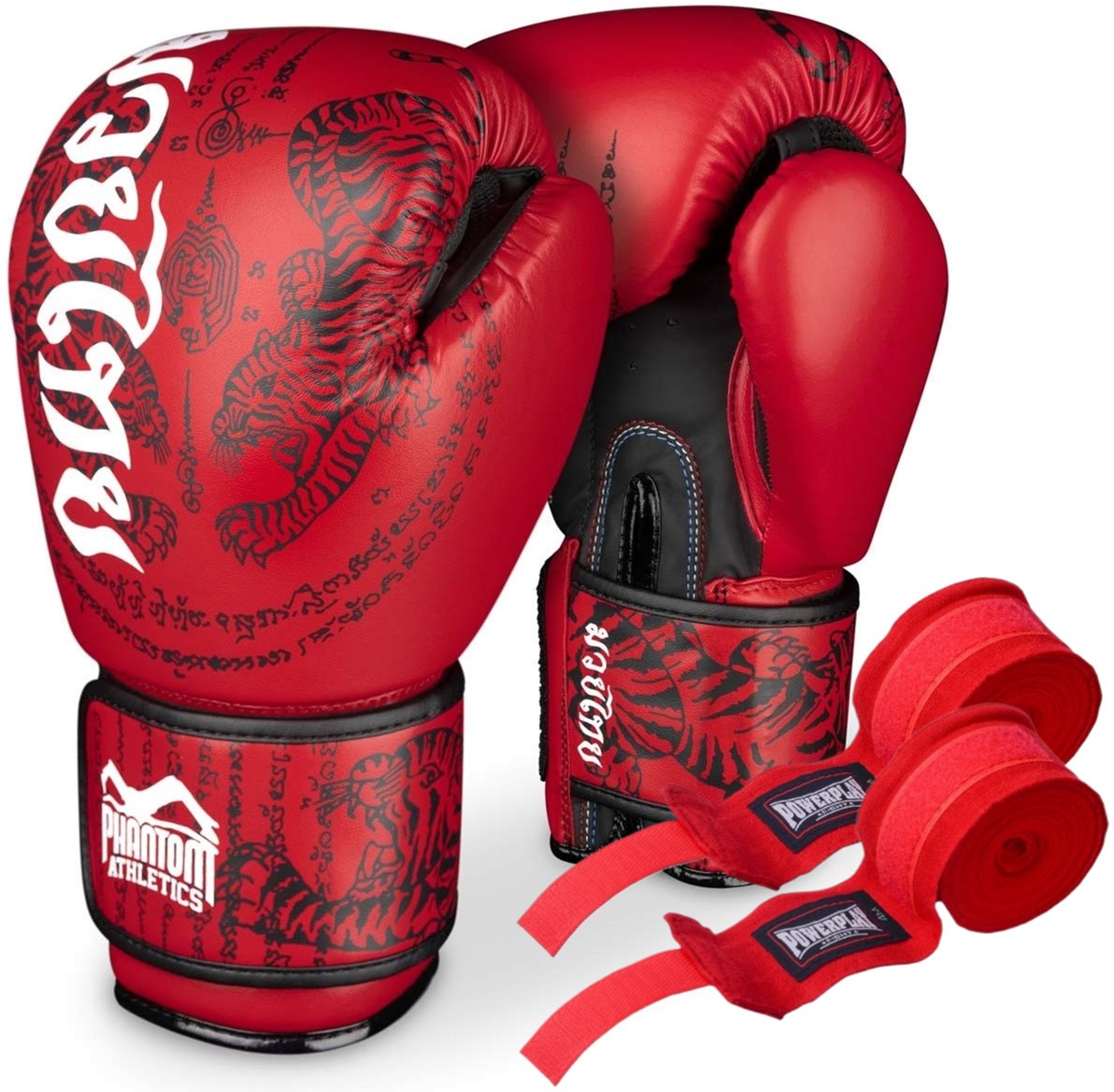 Боксерские перчатки Phantom Muay Thai Red 10 унций + бинты (PHBG2505-10 ...