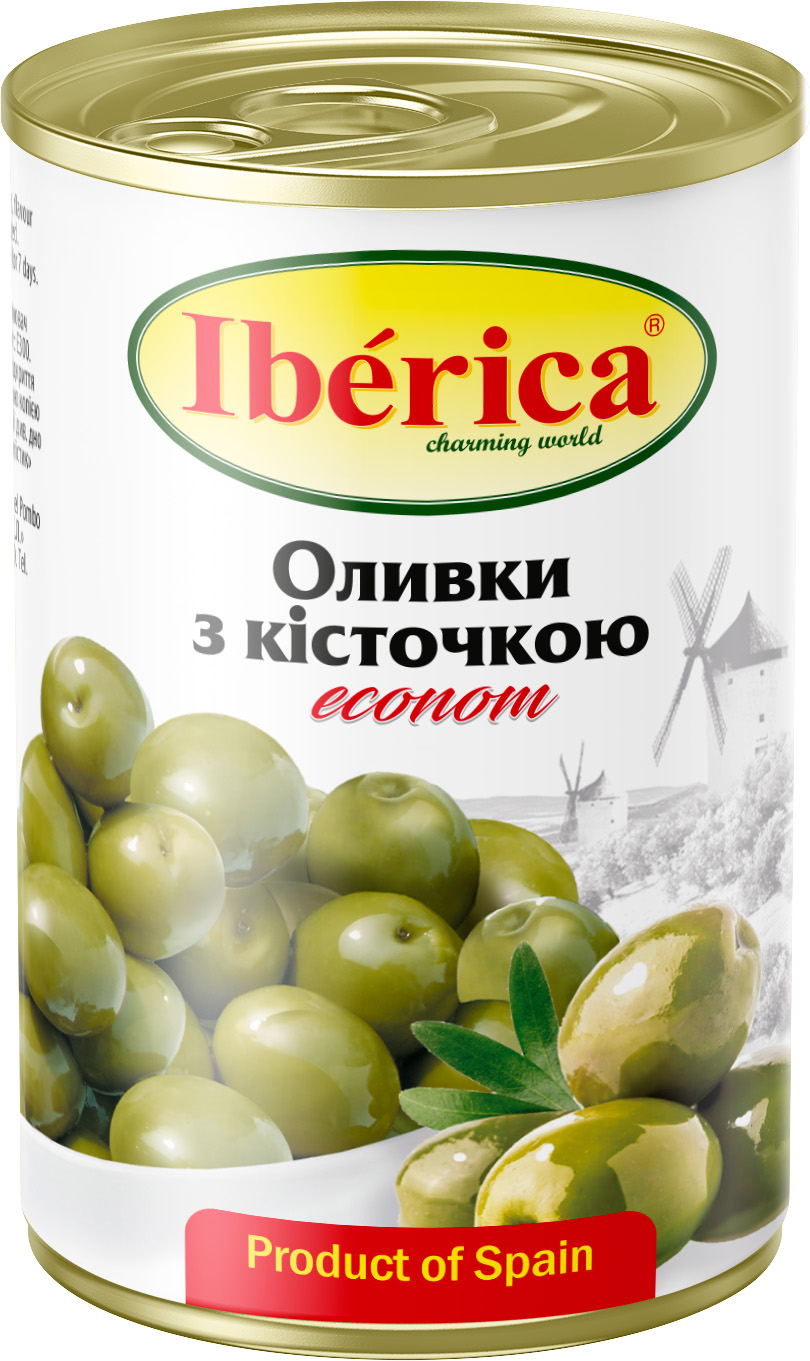 Оливки зелені Iberica Econom з кісточкою 280 г (8436024292367_1 ...