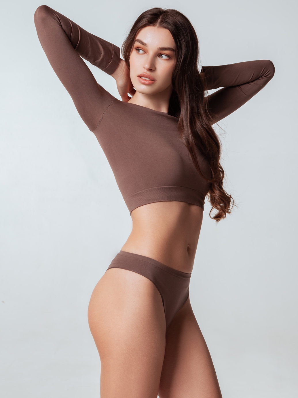 Акція на Топ жіночий Giulia CROP TOP_Deep taupe_1 L/XL Коричневий від Rozetka