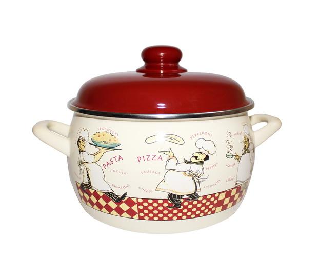 

Кастрюля эмалированная Metrot "Три повара" 4 л Ø21.6 см с крышкой и антипригарным покрытием (MU-2327/4)