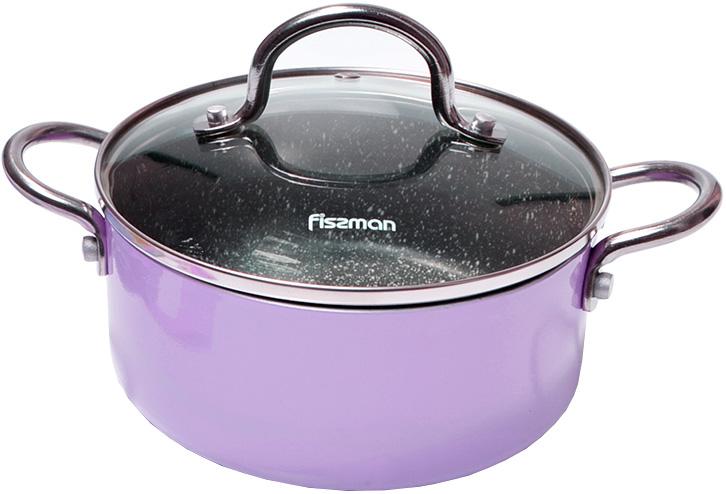 

Кастрюля Fissman Mini Chef Purple 1.8 л Ø18 см сиреневая со стеклянной крышкой и антипригарным покрытием (FN-4259)