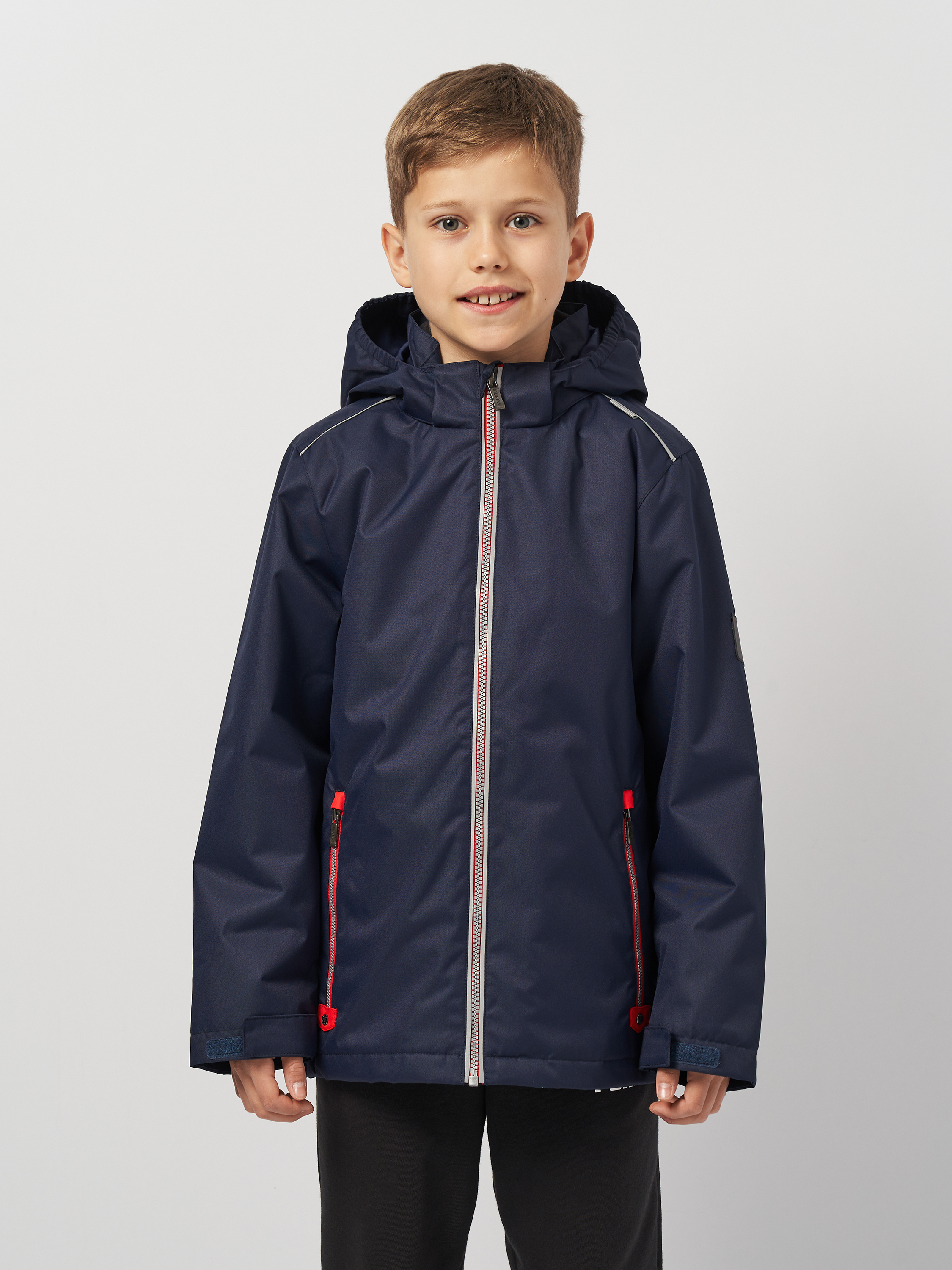 Акція на Дитяча довга демісезонна куртка для хлопчика Huppa Terrel 18150004-00286 128 см Темно-синя від Rozetka