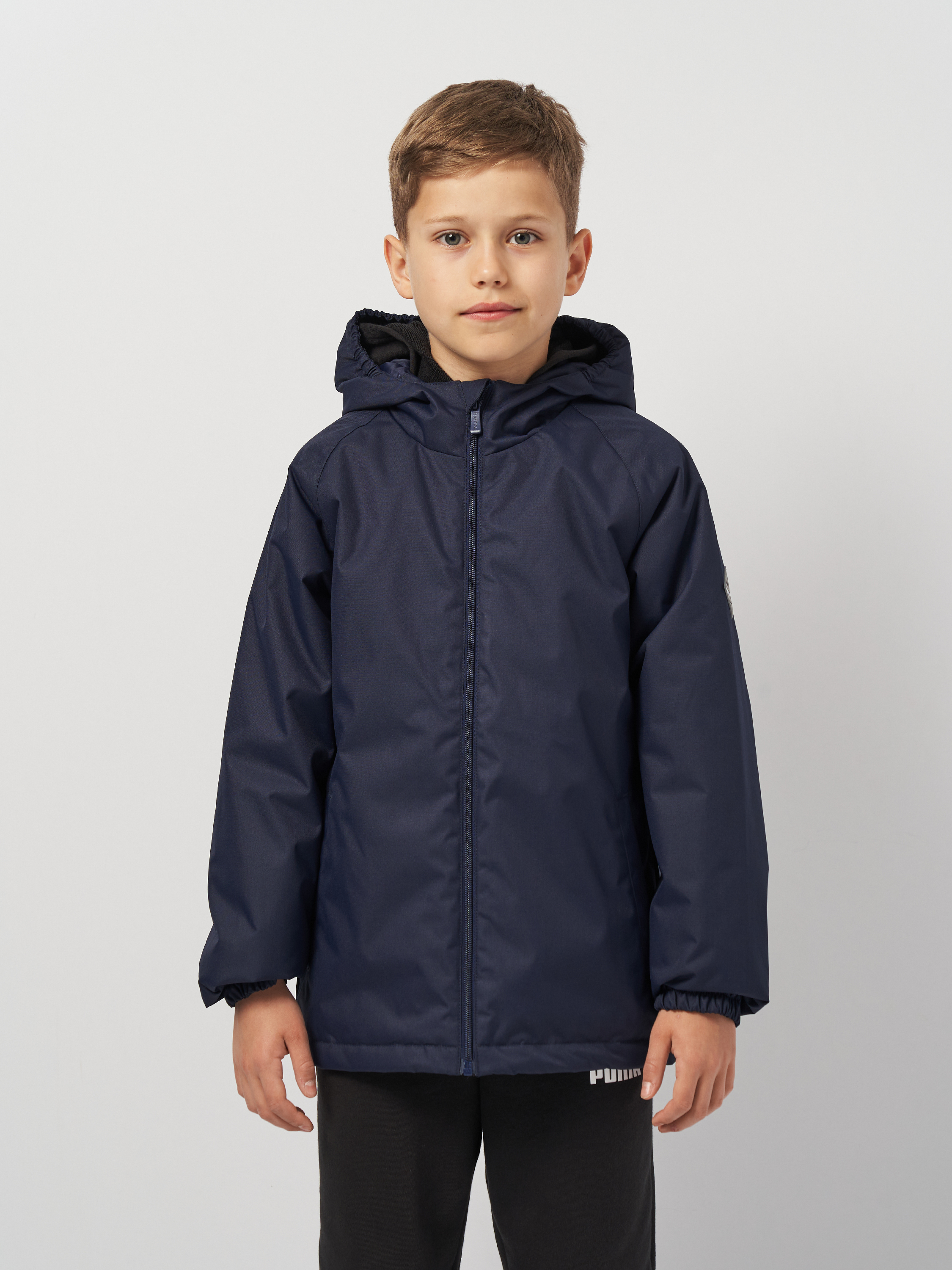 Акция на Підліткова довга демісезонна куртка для хлопчика Huppa Alexis 18160010-00086 146 см Темно-синя от Rozetka