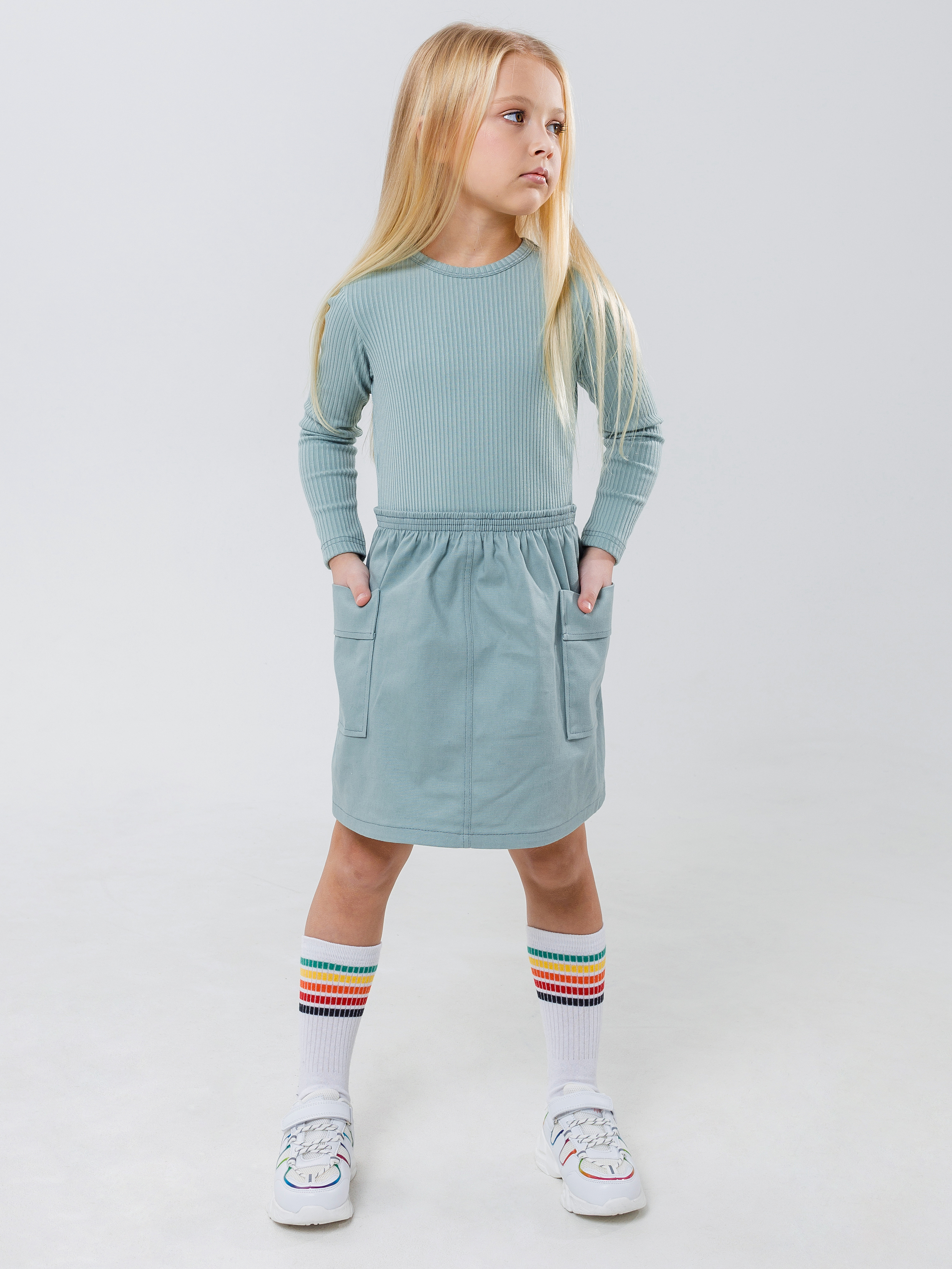 Акція на Дитяче плаття для дівчинки NEWGEN Катрін 24С-064 104 см М'ятне від Rozetka