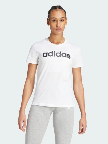 Акція на Футболка бавовняна жіноча Adidas W Lin T GL0768 XS White/Black від Rozetka