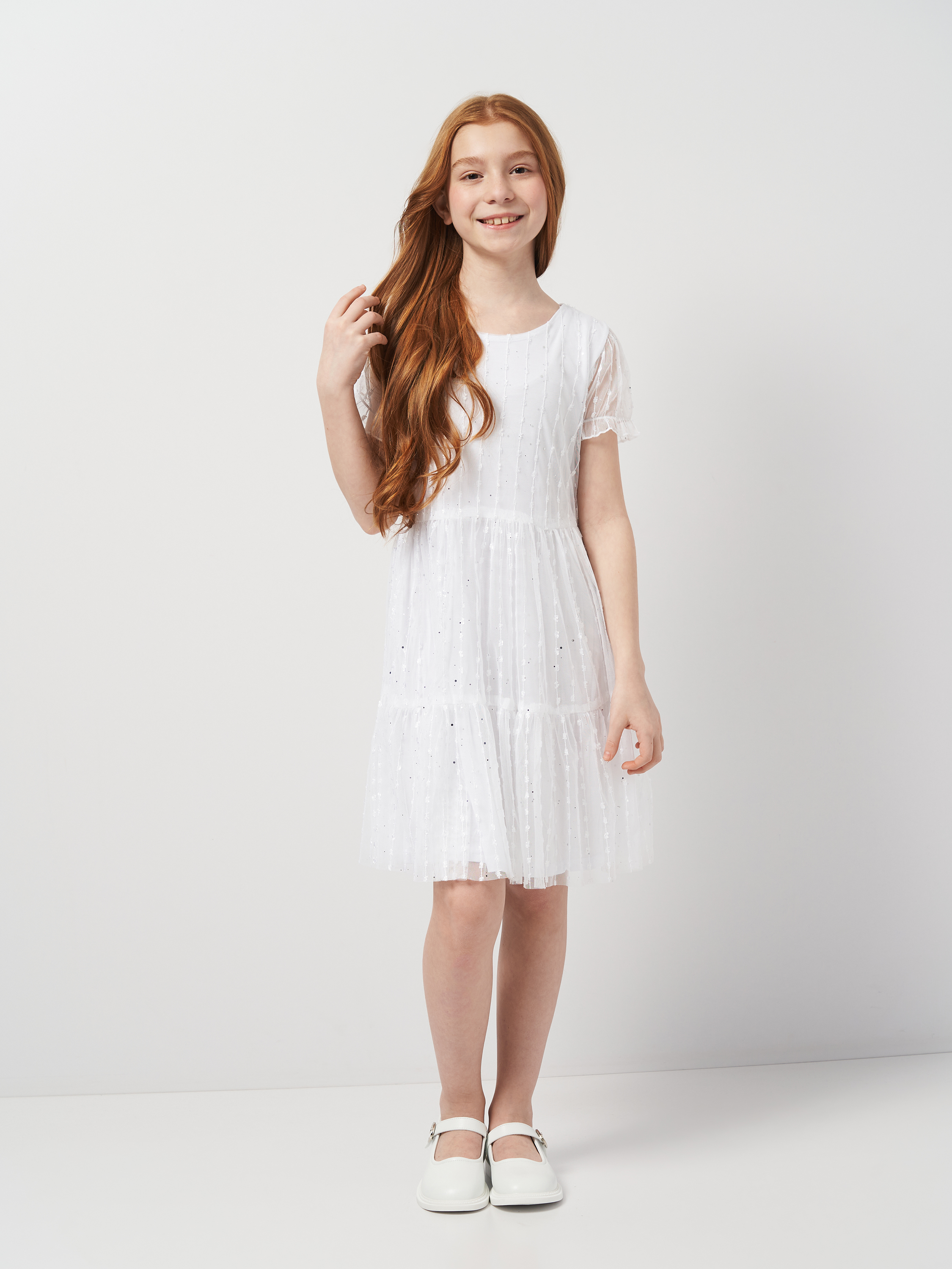 Акція на Підліткове літнє плаття для дівчинки Minoti 18PARTY 47 40228TEN 140-146 см Біле від Rozetka