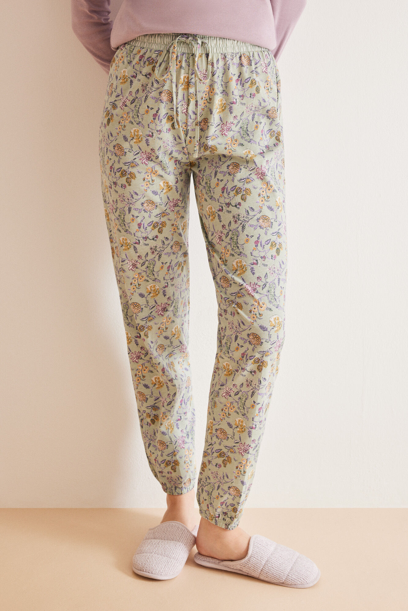 Акція на Піжамні штани жіночі бавовняні Women'Secret Mms Flower Pant Grn 3707192 S Зелені від Rozetka