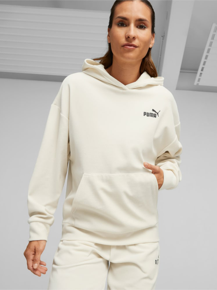 Акція на Худі жіноче Puma ESS Elevated Velour Hoodie 67599189 S Alpine Snow від Rozetka