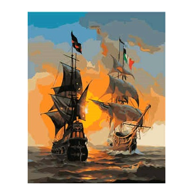 

Набір для розпису за номерами Strateg VA-1625 Зустріч кораблів на заході 40х50 см Strateg (VA-1625-mt)