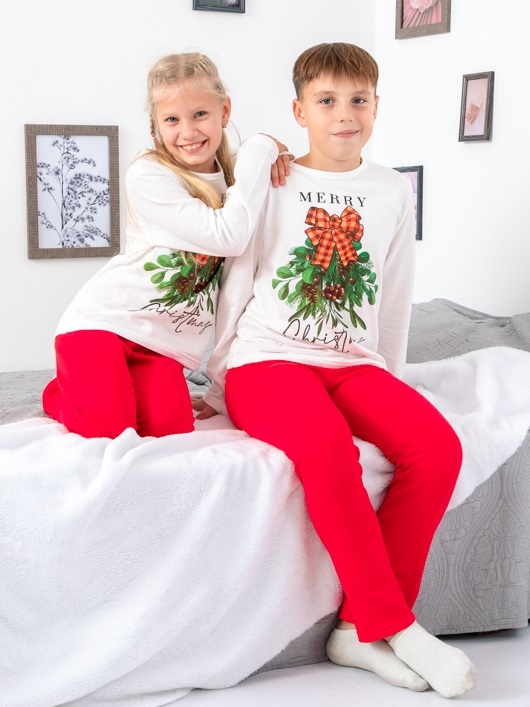 Акція на Піжама дитяча (футболка з довгими рукавами + штани) Носи своє 6076-F 170 см Christmas (p-12556-140891) від Rozetka