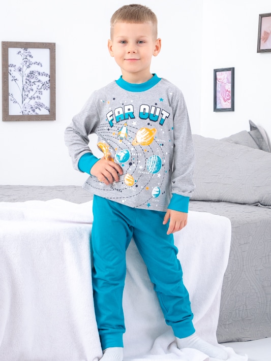 Акція на Дитяча піжама для хлопчика Носи своє 6076-001-33-6 116 см Галактика (сіра) (p-13298-148015) від Rozetka