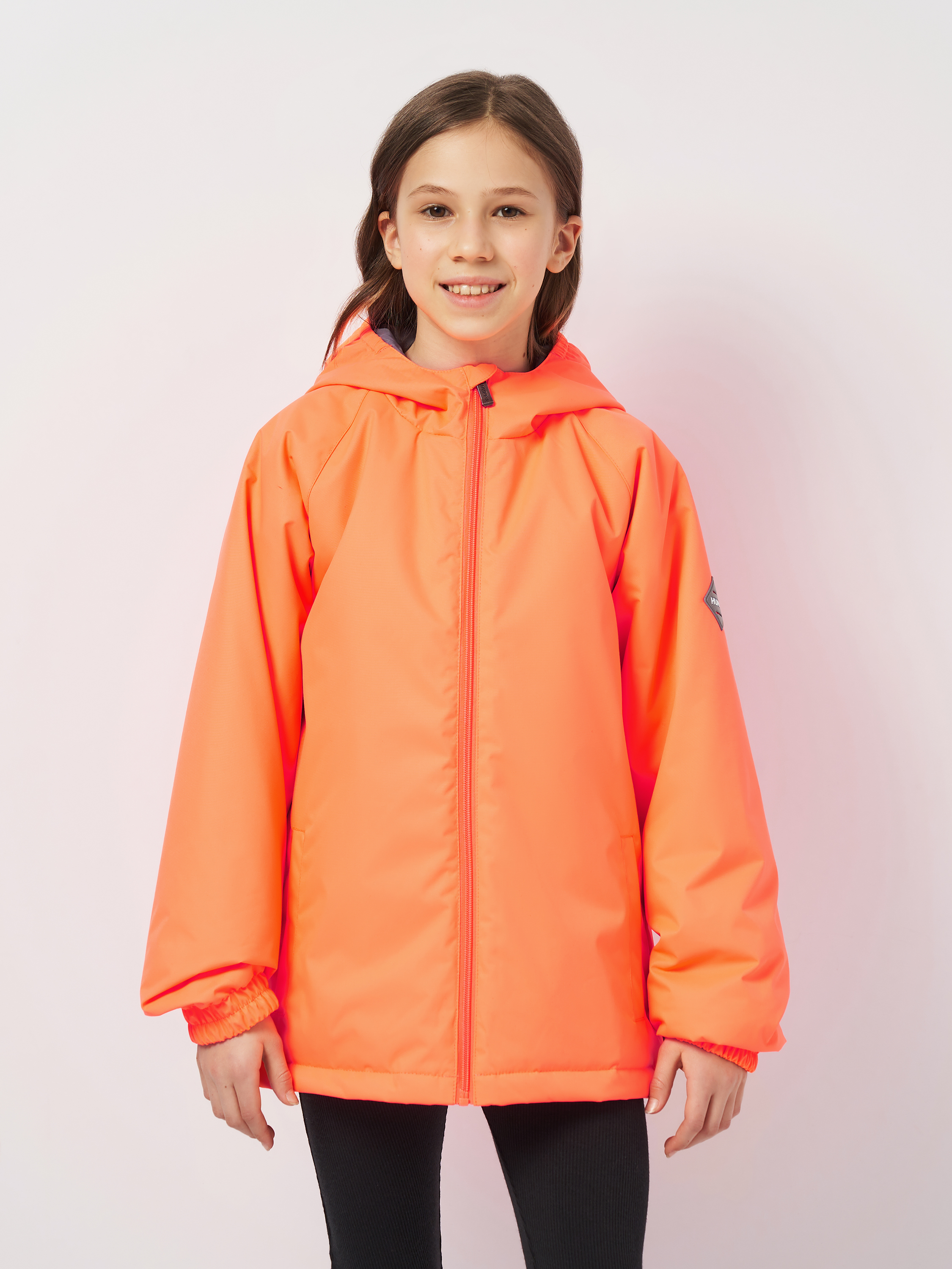 Акція на Дитяча довга демісезонна куртка для дівчинки Huppa Alexis 18160010-00049 122 см Неон коралова від Rozetka