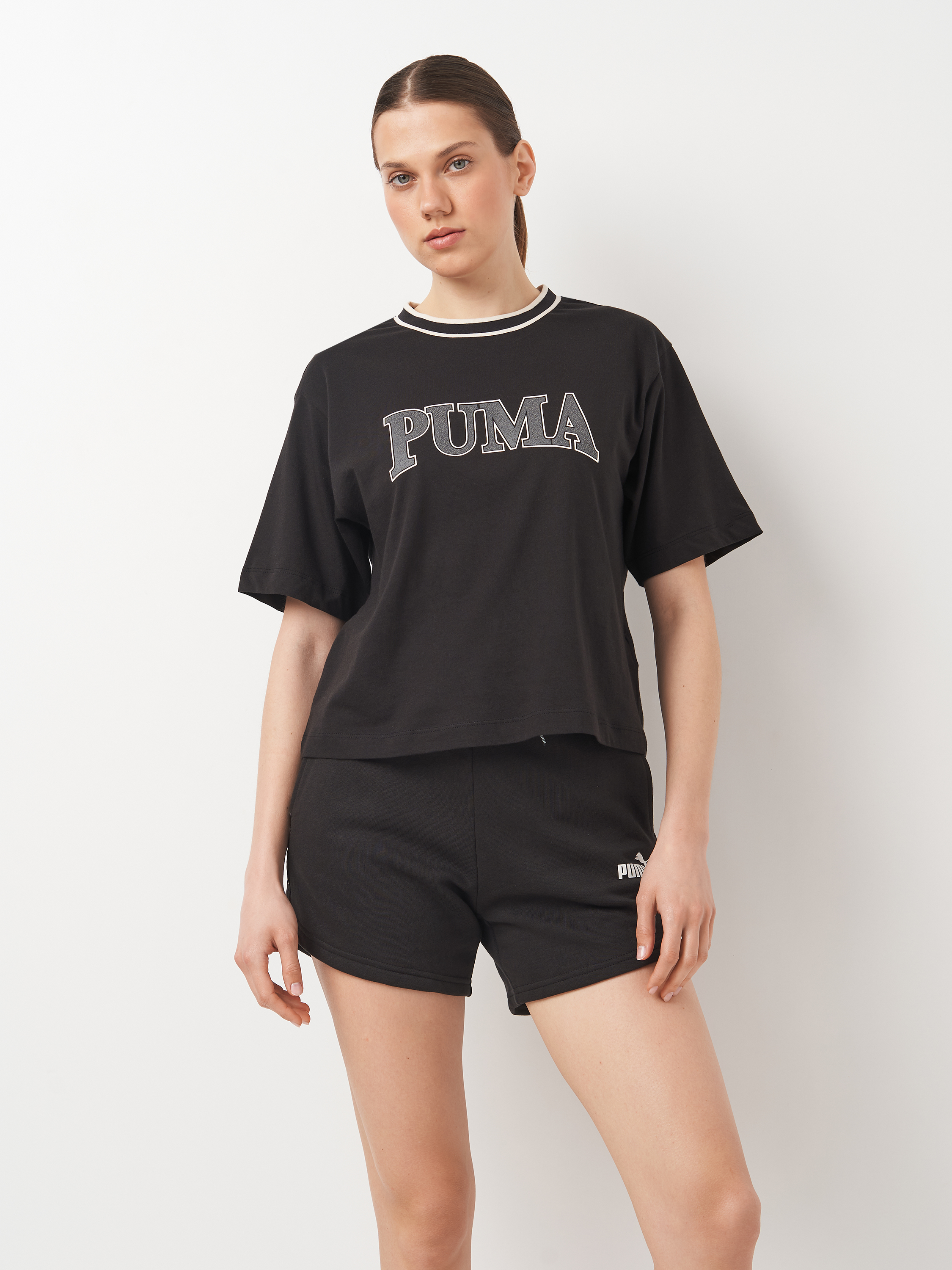 Акція на Футболка жіноча Puma Squad 67790301 XL Чорна від Rozetka