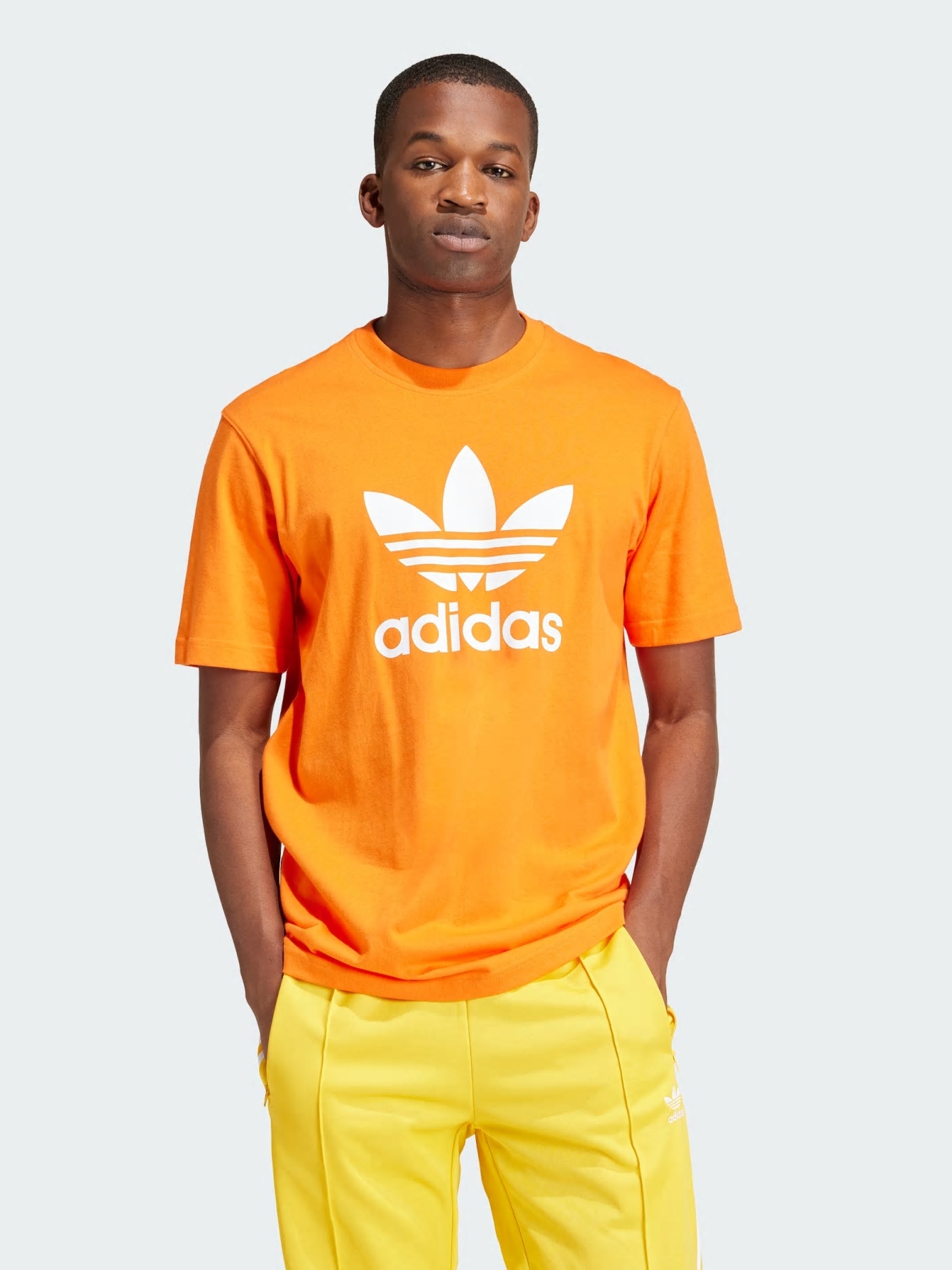 Акція на Футболка бавовняна довга чоловіча Adidas Trefoil T-Shirt IR8000 L Помаранчева від Rozetka