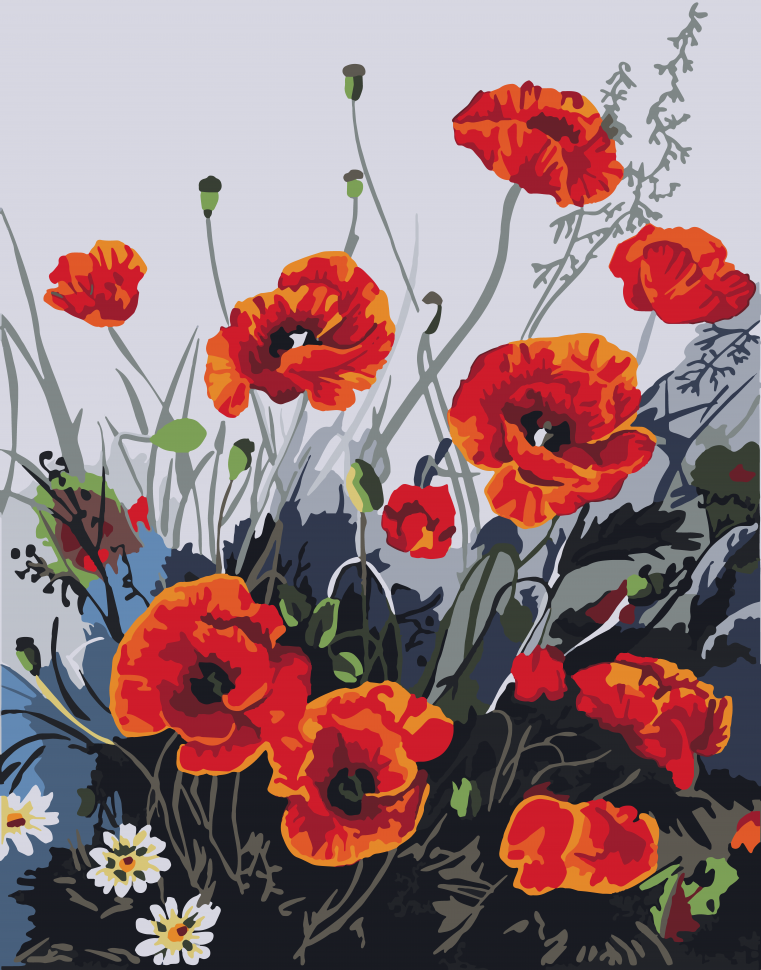 

Картина по номерам. Art Craft "Красочные маки" 40*50 см 13105-AC