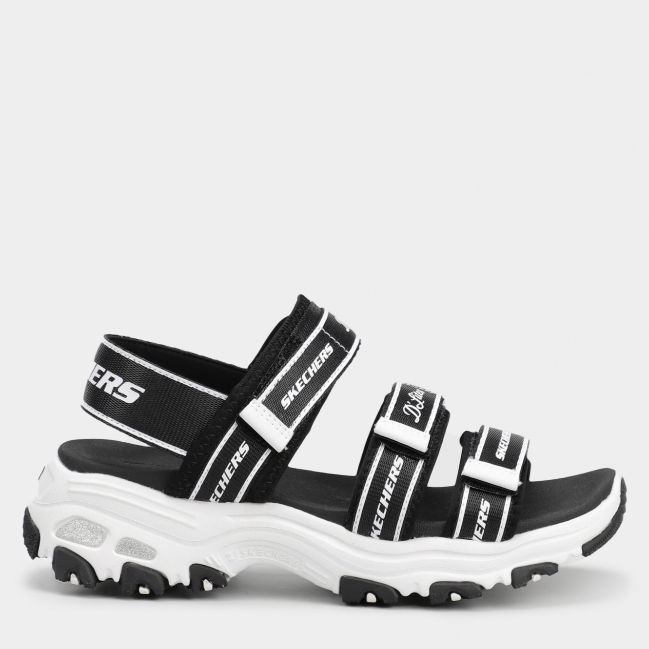 Акція на Дитячі спортивні сандалії для дівчинки Skechers 664167L BLK 28.5 Білий/Чорний від Rozetka