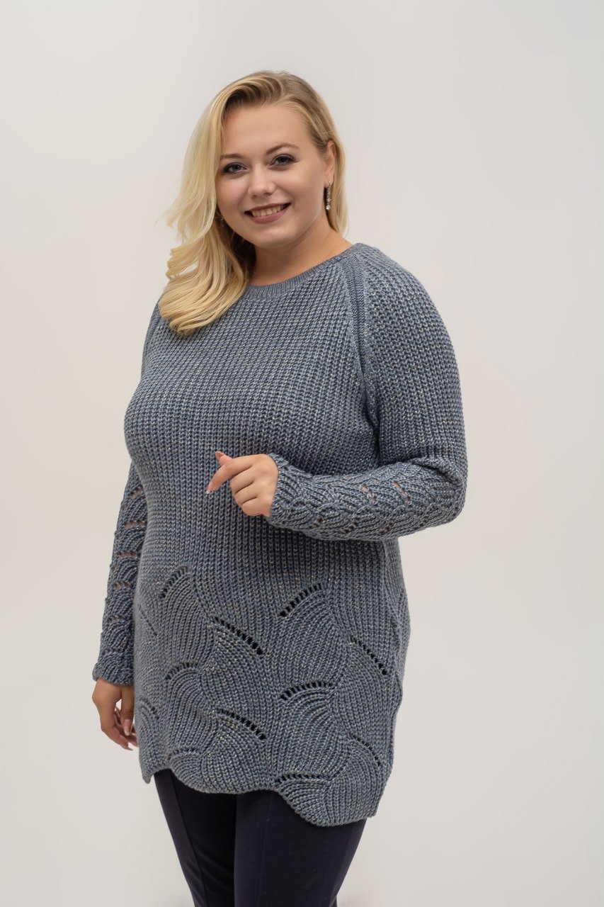

Fashions • Вязаная туника Клэр Fashions 54 джинс (№129-нс)
