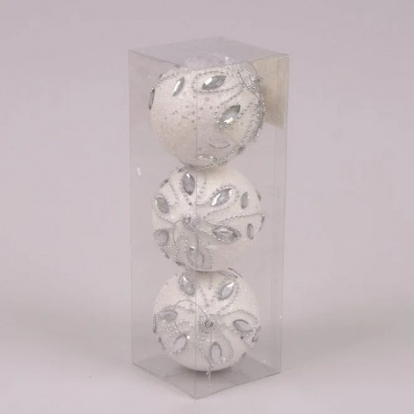 

Комплект новогодних шаров Flora 3 шт. D-7 см 26606 (BAM03349)