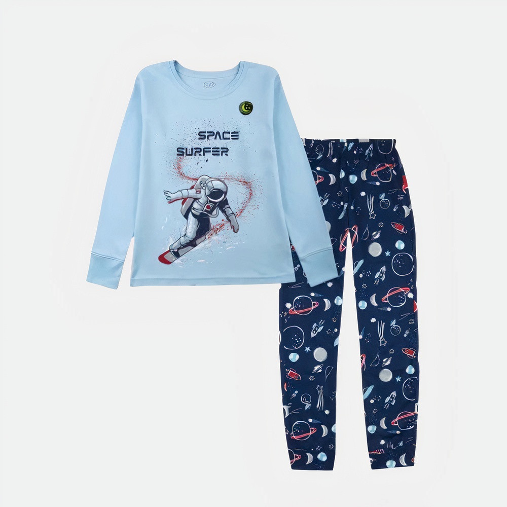 Акція на Дитяча піжама для хлопчика Flamingo 249-086 122 см Блакитна від Rozetka
