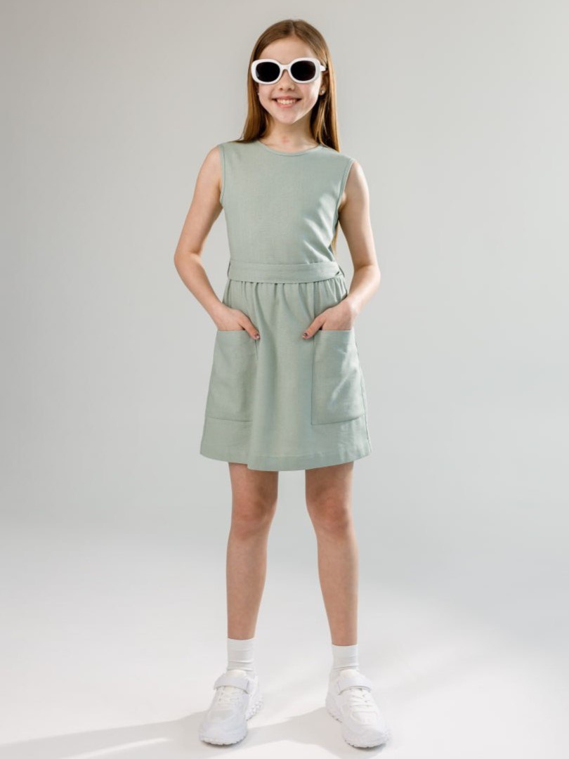 Акція на Дитяча літня сукня для дівчинки NEWGEN Долі 24С21-076о 110 см Оливкова від Rozetka
