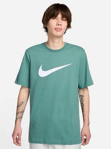 Акція на Футболка бавовняна довга чоловіча Nike M NSW TEE ICON SWOOSH DC5094-361 L Зелена від Rozetka