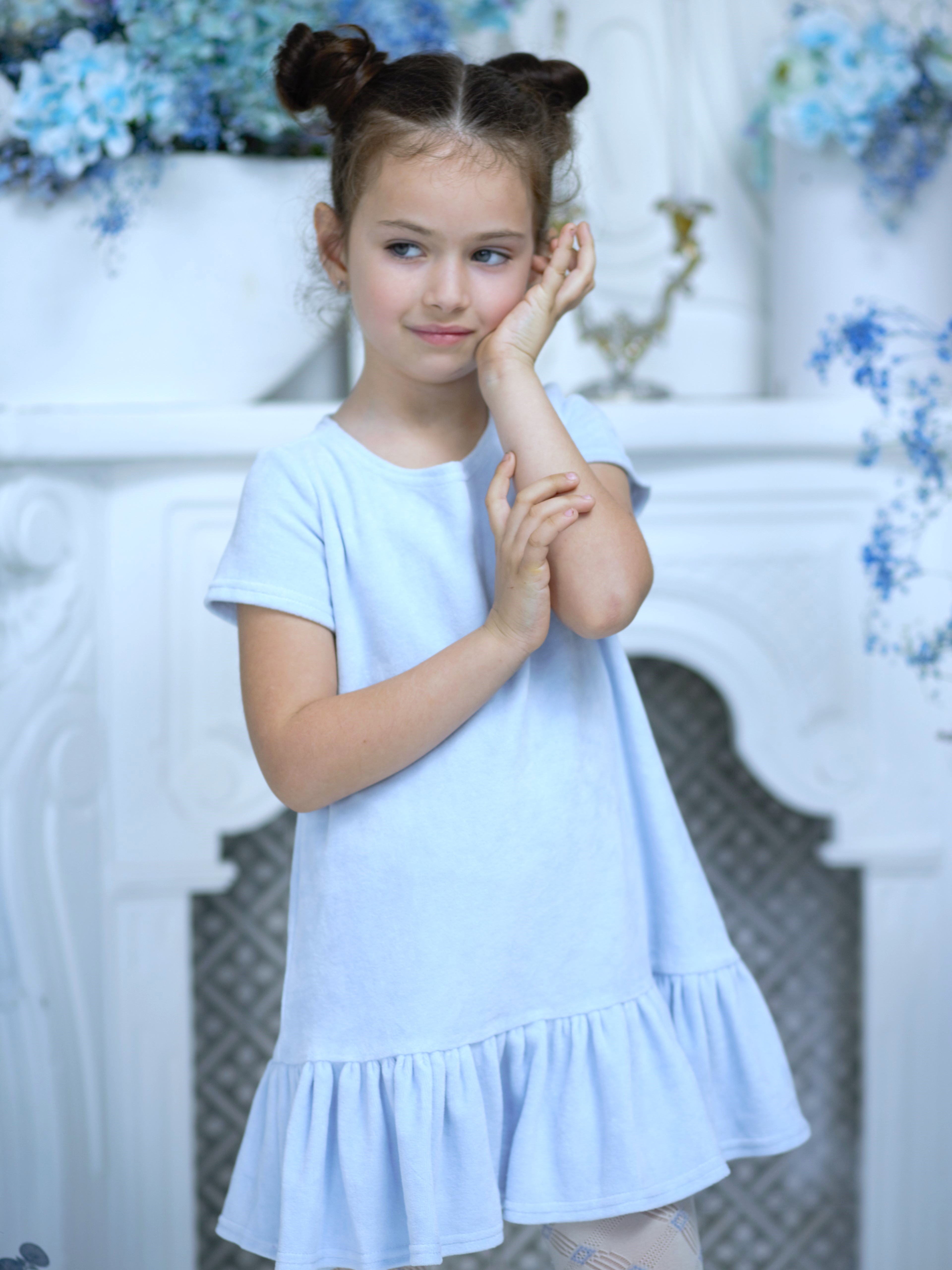Акція на Підліткова літня сукня для дівчинки Ластівка 24_2044 140 см Блідо-блакитна від Rozetka
