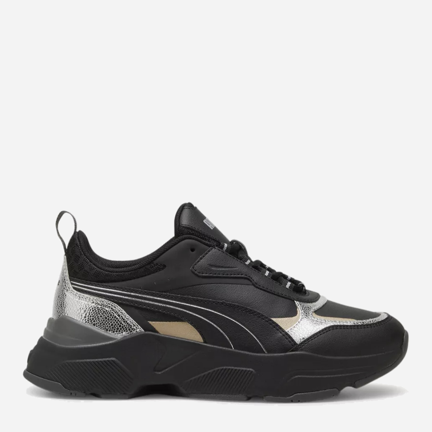 Акція на Жіночі кросівки Puma Cassia Metallic Shine 39526702 37 (4UK) 23 см Puma Black-Puma Silver-Puma Gold від Rozetka