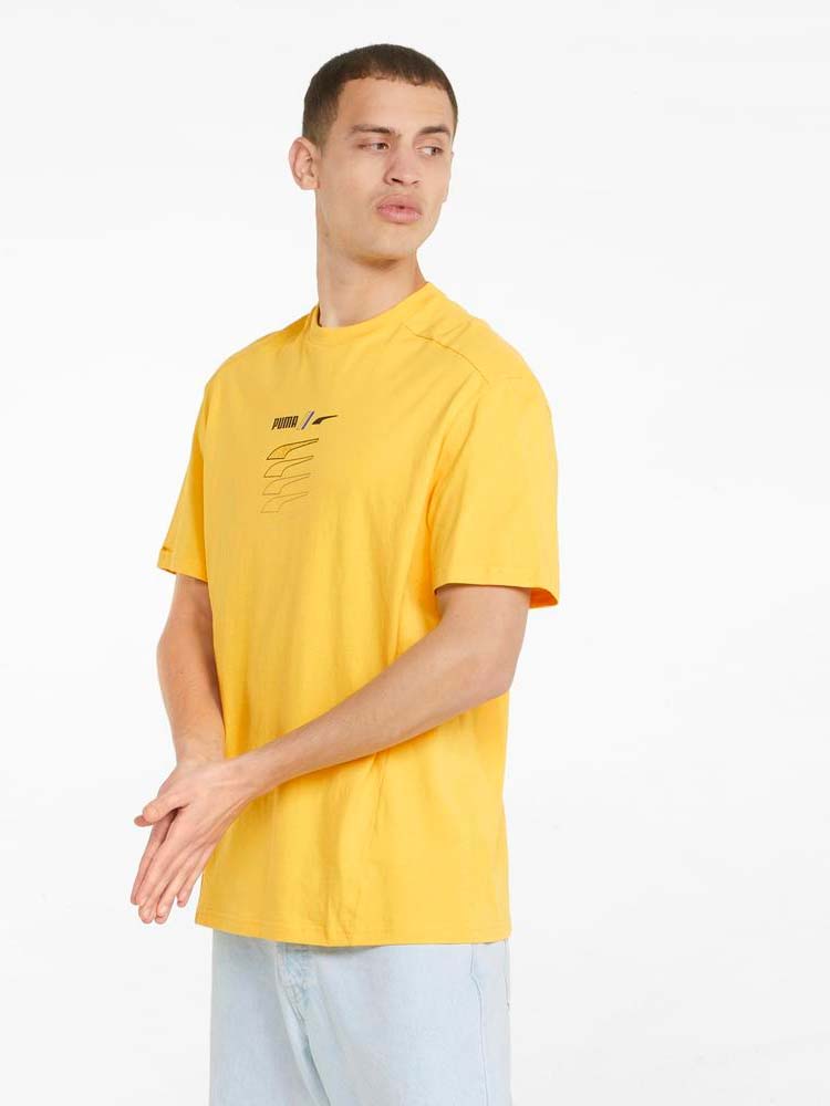 Акція на Футболка бавовняна довга чоловіча Puma RAD/CAL Graphic Tee 67157583 XL Maize від Rozetka