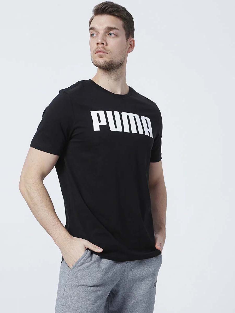 Акція на Футболка бавовняна довга чоловіча Puma ESS PUMA Tee M 84722301 XS Black від Rozetka