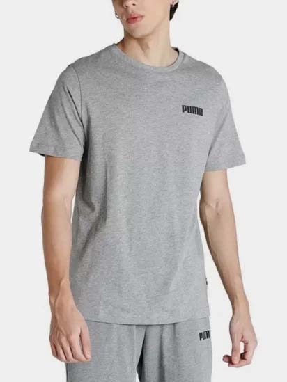 Акція на Футболка бавовняна довга чоловіча Puma ESS Small PUMA Tee M 84722503 L Medium Gray Heather від Rozetka