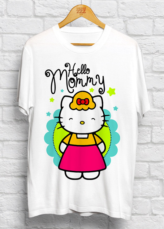 

Женская футболка Hello mommy XXL