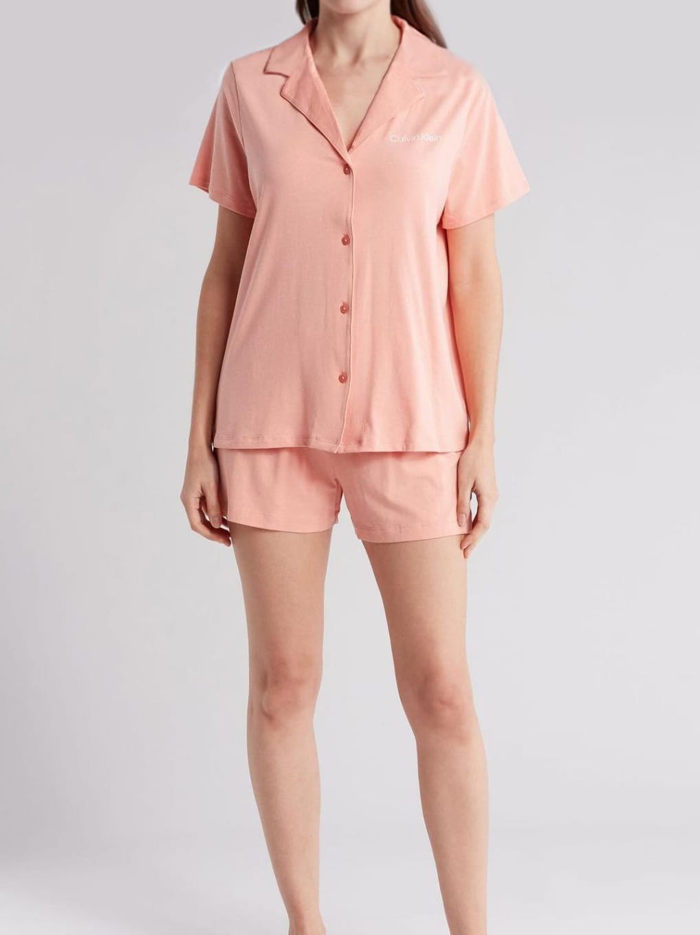 Акція на Піжама (сорочка + шорти) жіноча бавовняна Calvin Klein 579516547 S Рожева від Rozetka