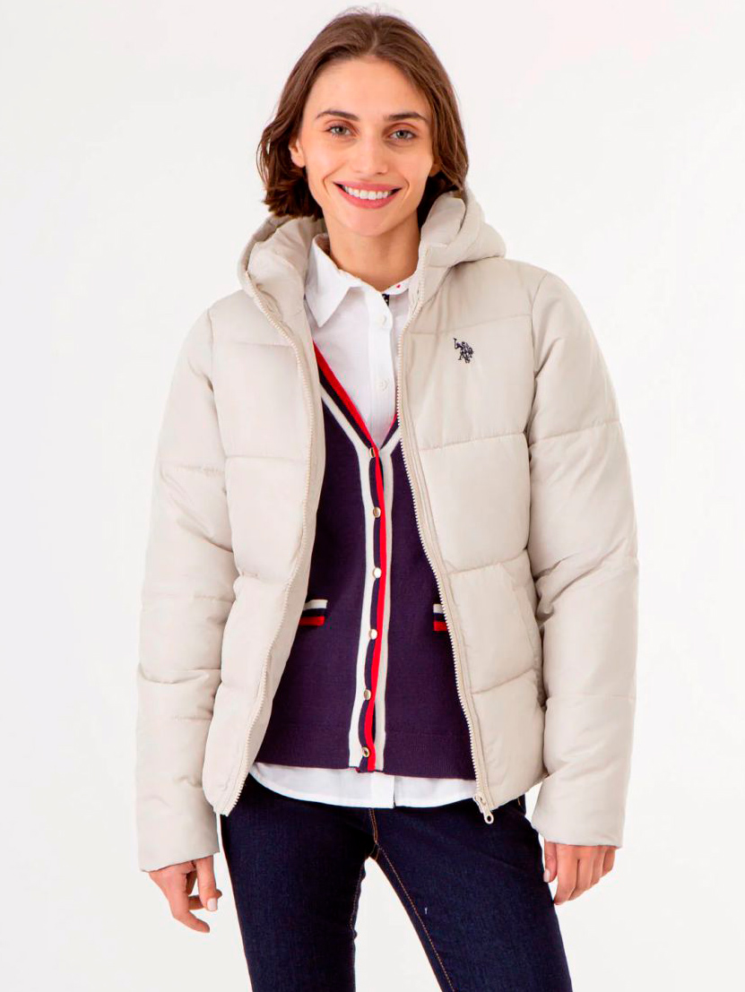 Акція на Куртка демісезонна з капюшоном жіноча U.S. Polo Assn 842554109 M Сіра від Rozetka