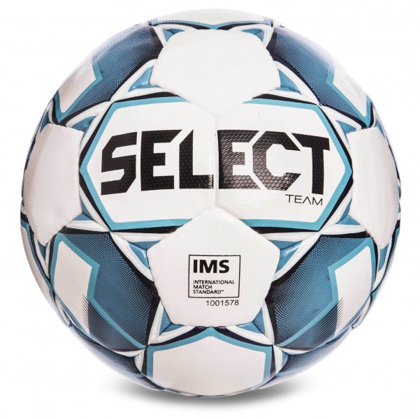 

Мяч футбольный №5 SELECT TEAM IMS, белый-голубой (DS0002699)