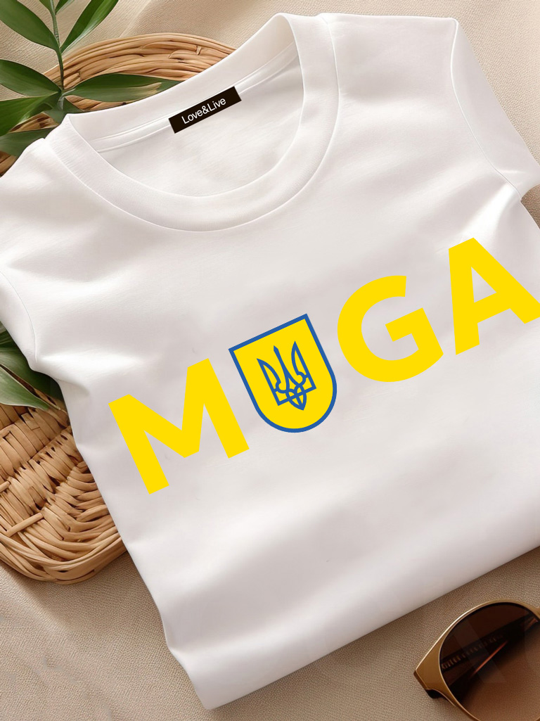 Акція на Футболка бавовняна жіноча Love&Live Majesty of Ukraine! LLP04773 XS Біла від Rozetka