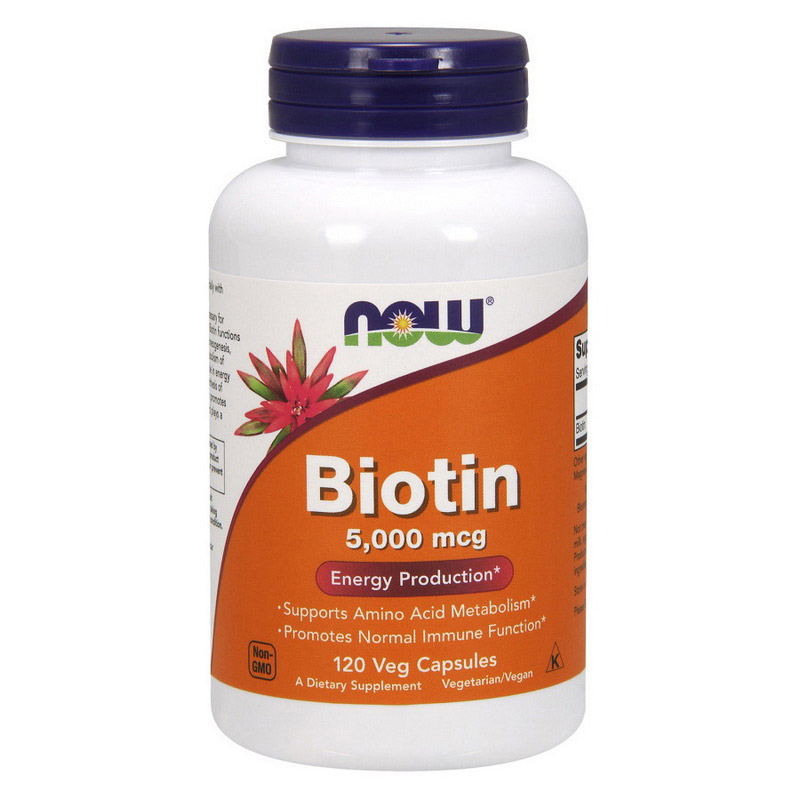 

Витамины NOW Biotin 5000 mcg Veg Capsules 120 капсул (4384301360)