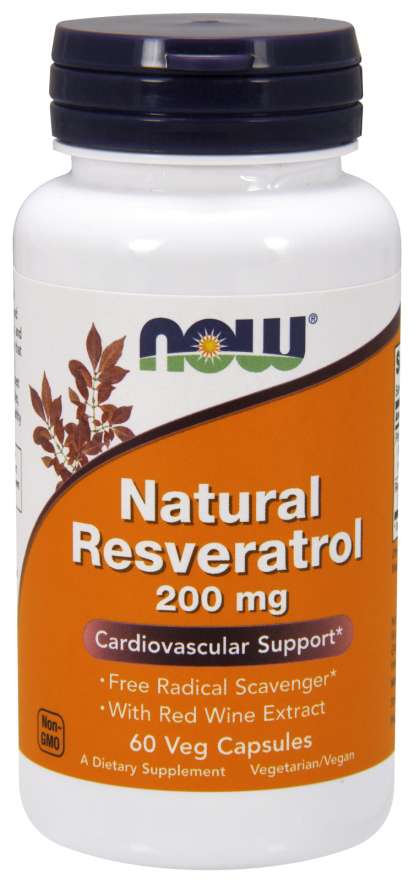 

Специальный продукт NOW Natural Resveratrol 200 mg Veg Capsules 60 капсул (4384301219)