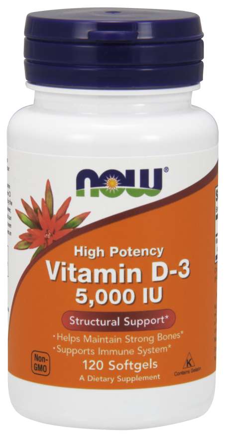 

Витамины NOW Vitamin D-3 5000 IU Softgels 120 капсул (4384301167)