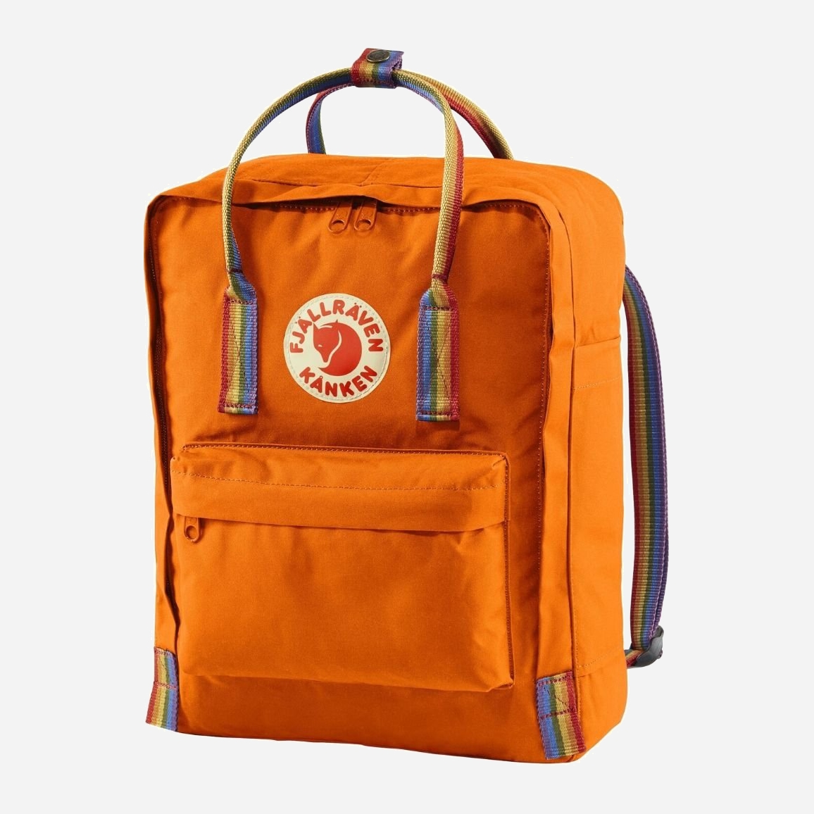 Акція на Рюкзак 16 л вміщує формат А4 Fjallraven Kanken Rainbow 23620.212-907 Помаранчевий від Rozetka