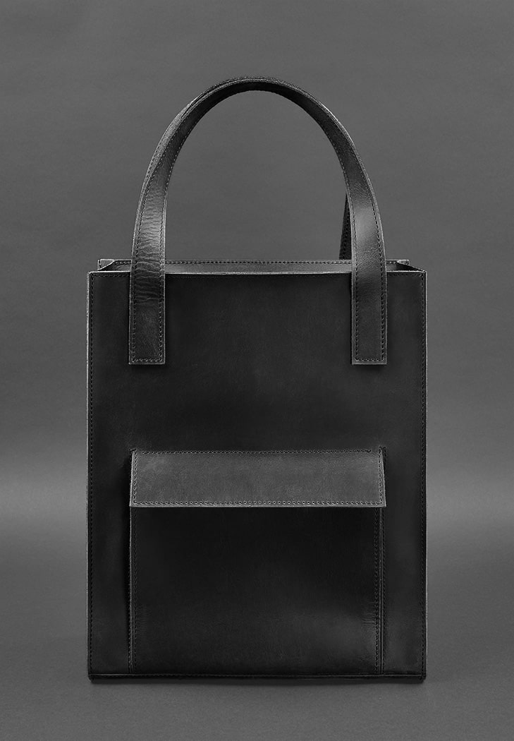 

Кожаная женская сумка BlankNote шоппер Бэтси с карманом Черная (BN-BAG-10-1-g-kr)