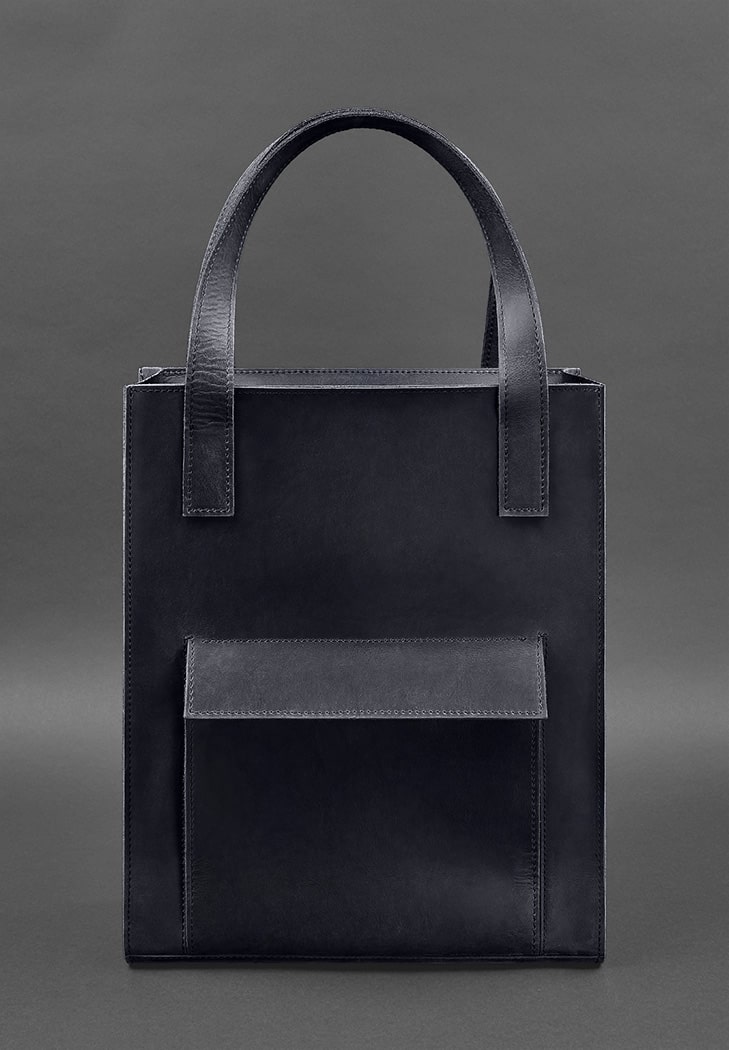 

Кожаная женская сумка BlankNote шоппер Бэтси с карманом Синяя (BN-BAG-10-1-nn)